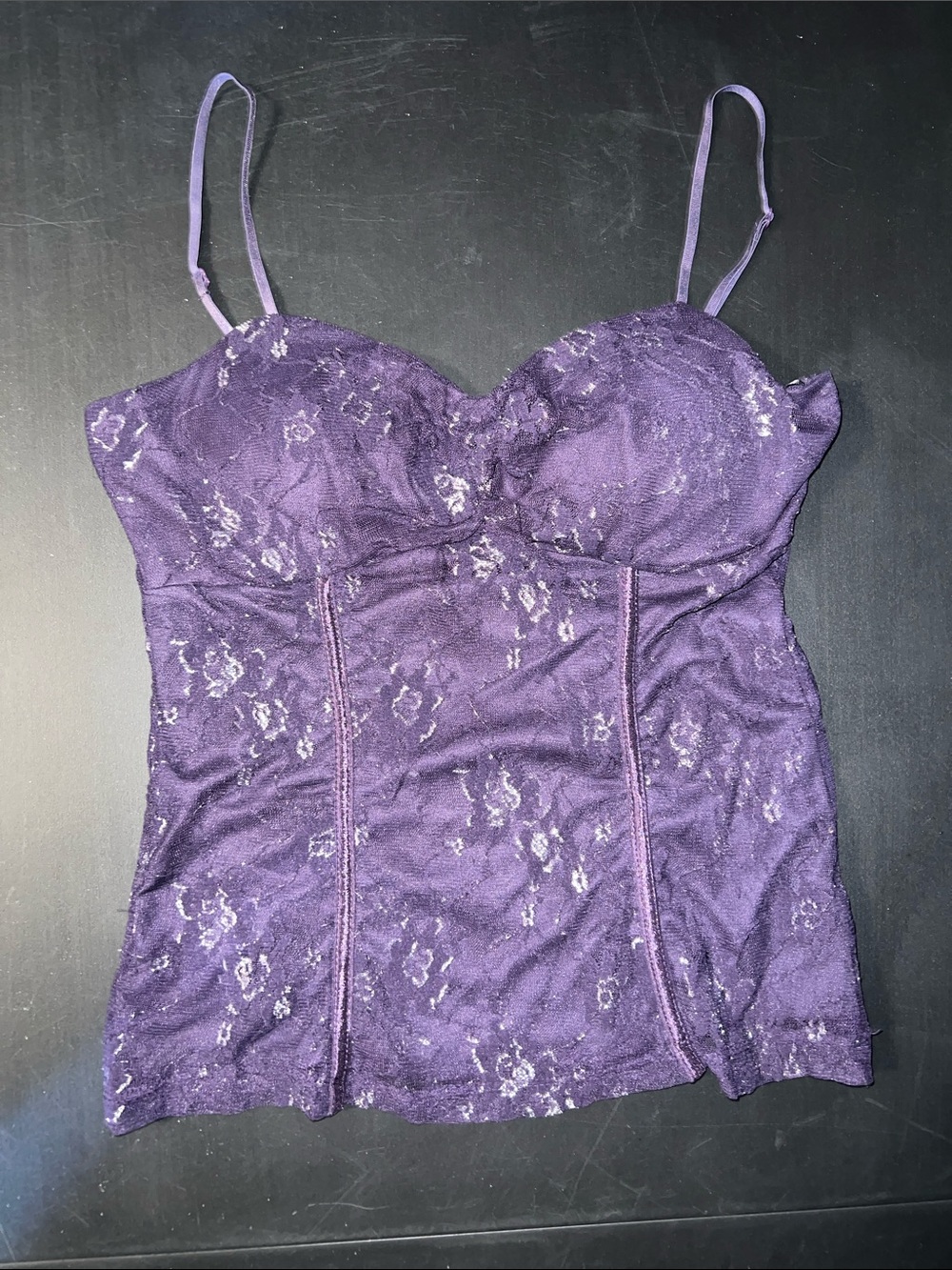 Candie's Purple Lace Bustier Tank Top